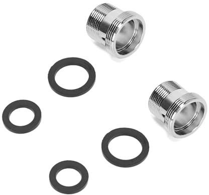 Ruimou 2 st kranadapter M18 till M22 hane gängadapter (med gummitätning) krananslutningsfilter för kök och badrum