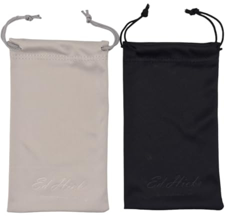 Ed Hicks 2pcs Premium Microfiber Pouch Case Bag Microfiber Glasses Sunglasses Case Soft Sunglasses Pouch (Black and Gray)