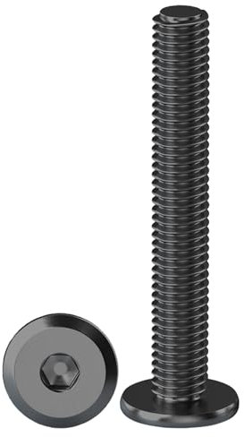 Drenky Tornillos De Cabeza Plana Hexagonal M8 X 45 mm Tornillos Herramientas De Tornillos Allen Acero Inoxidable A2 V2A Tornillos Rosca Completa Para Muebles, 10 Piezas, Negro