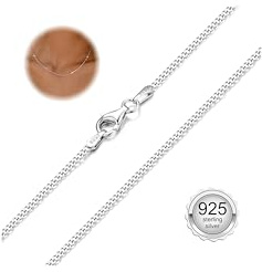 Cassieca kedja silver 925 dam silverkedja dam 925 utan hänge pansarkedja 1,5 mm halsband silverkedjor för kvinnor flickor 41–61 cm