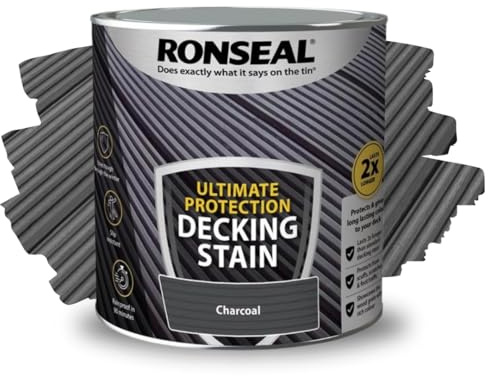 ARUUJ - Decking Stain, Long-Lasting Weather Protection, Quick Dry in 90 Minutes, Anti Slip Deck Stain, Indoor Outdoor Use, Protects Against Scuffs & Foot Traffic, Matt Finish (Charcoal, 2.5L)