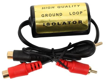 PAMINGONO Filtro De Ruido para Audio De Coche RCA, Aislador De Bucle De Tierra Sin Alimentación, Elimina Zumbido, Compatible Sistemas De Audio Automotrices, Uso Vehículos, Mejora Calidad Sonora