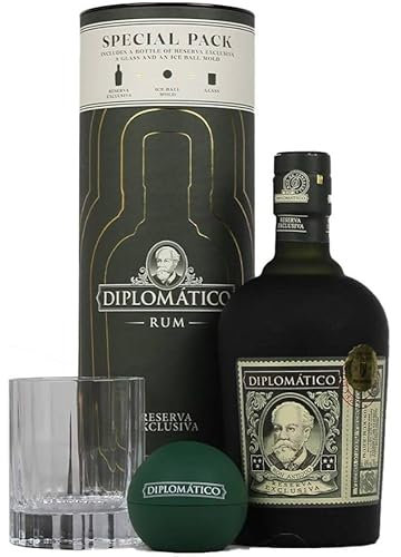 Diplomatico Rum Reserva Exclusiva 70cl Gift Pack - With Ice Ball Mold And Glass