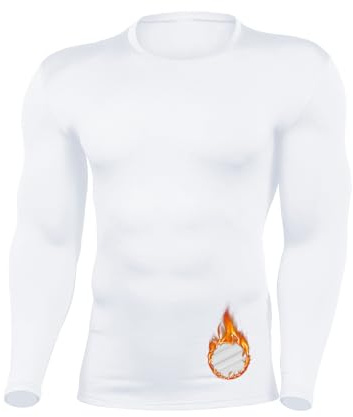 HYCOPROT Chemise Thermique pour Hommes Chauds Respirante Doublure Polaire Élastiques sous-Vêtements Thermiques Sport Chauffants Maillot de Corps Hiver de Ski pour Cyclisme Ski Moto Fonctionnels