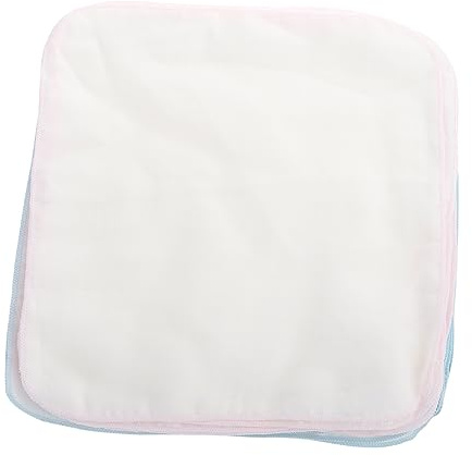 PartyKindom Toallitas Para Ñiño y Toallitas Faciales De Algodón 100% Transpirable Para Recién Nacido, Doble Capa Absorbente, Color Rosa y Azul, Paquete De 20 Piezas, Uso Alimentación y Limpieza