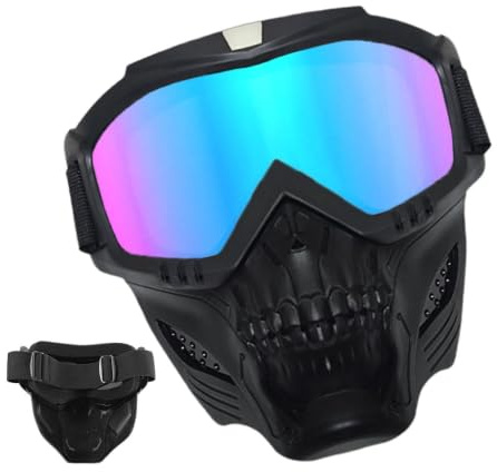 Motorcykelglasögon med avtagbar ansiktsmask,Skidglasögon Anti-UV-justerbara | Airsoft Goggles Masque Skyddsglasögon för motorcykel för terrängcykling Cykling