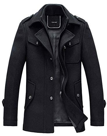 YOUTHUP Abrigos de Hombre de Lana Invierno Trenca Abrigo Regular Fit Gabardina Militares Chaqueta