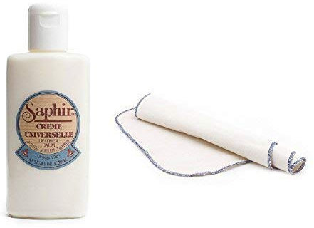 SAPHIR Creme Universelle Leather Balm and Polishing Cloth - Cleans, Nourishes and Protects Leather