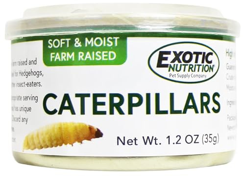 Canned Caterpillars (1.2 oz.) - Healthy High Protein Insect Treat - Hedgehogs, Sugar Gliders, Reptiles, Wild Birds, Chickens, Lizards, Bearded Dragons, Skunks, Opossums, Fish, Amphibians, Turtles