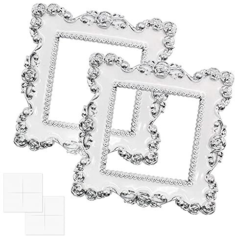 YunBey 2 Stücke Schalter Surround Lichtschalter Aufkleber Abdeckung für Steckdosen, Innere Lochgröße 3.39 x 3.39 Switch Cover für Home Deko (Weiß)