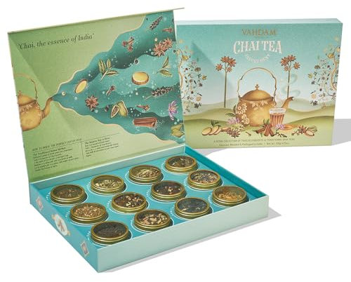 VAHDAM, Coffret Cadeau De Thé En Vrac Chai (12 Saveurs) Coffret Cadeau De Thé | Boîte De Assortie – Sans Gluten, Sans OGM | Coffret Cadeau Femme & Homme5