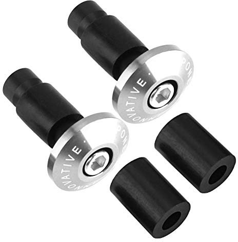 EVGATSAUTO Motorradstangen-Endstopfenkappe, 1 Paar 22 mm 7/8-Zoll-Motorradlenker-Endschieberkappen für ATV-Offroad-Rennen(Silber)