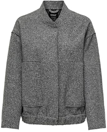 ONLY Onlgaia Boucle Bomber CC OTW Jacket, Gris foncé mélangé, XL Femme