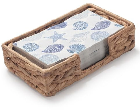 Porte Serviette en Papier Table Panier à Serviettes Jacinthe d’Eau pour Cuisine, Salle de Bain, Restaurant Rectangulaire 24 x 14 x 6cm