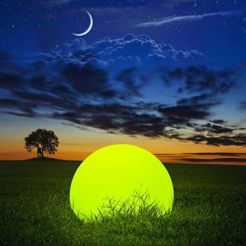 Solarkugeln für den Garten, Solarlampen für Außen Kugel, Leuchtkugel Garten Solar 16 Farbwechsel, Solar-Deko-Stein Lichter mit Fernbedienung für Rasen Hinterhof Patio Inneren[Energieklasse A]