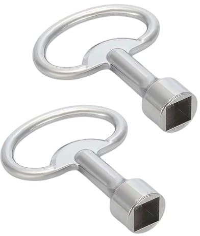 YOCDNOV 2 Pezzi Chiavi quadrate - chiave Quadra Rubinetto 8 mm, Elettrica, Universale, Sfiato Riscaldamento per Cassetta Contatore Acqua Gas (Argento)