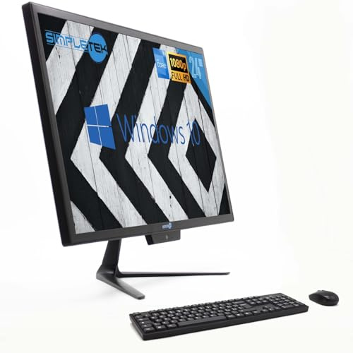 SIMPLETEK - All-in-One i5 24 16 GB 480 GB + 960 GB SSD Full HD Windows 10 Pro med trådlös mus och tangentbordssats | Wifi + Bluetooth | Inbyggd webbkamera