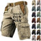 KONG JIMFAN Cargohose Herren Kurz Hose Knielang Cargo Shorts Arbeitsshort mit Taschen Sommer Arbeitshosen Männer Freizeit Shorts Baggy Radlerhose Sporthosen Outdoor Jagdhose Wanderhose(#E Khaki,S)
