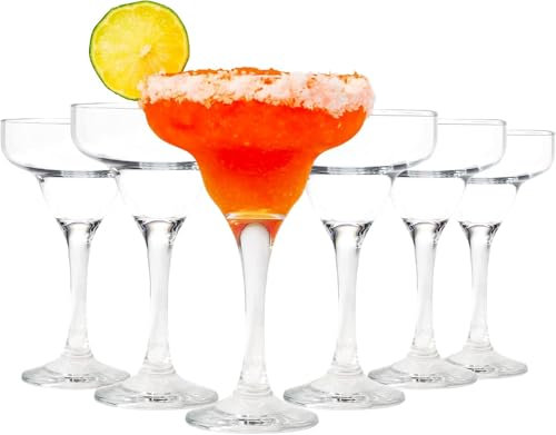 LDXDRU 6er-Set Margarita Gläser 270 ml Cocktailgläser klassische Martini Gläser Klar, Kristall Martiniglas Cocktail Gläser Kristallgläser Cocktail Glas für Zuhause, Restaurants und Partys