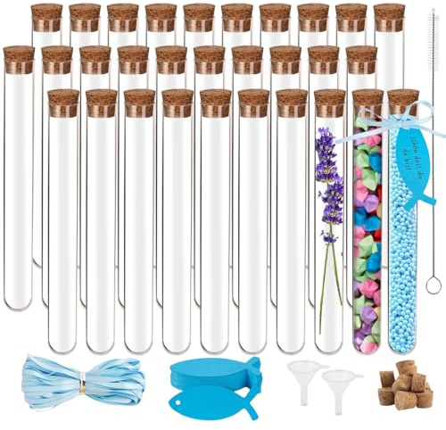 CYIOU 30 Pièces Tube a Essai Plastique 30ml (20x150 mm)