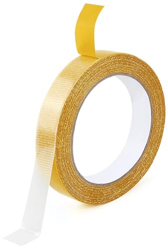 Double Sided Heavy Duty Carpet Tape 0.6 In X 32.8ft Long Press-On Stick Fabric Tape Hem Tape Indoor Outdoor Applications Ultra Strong Adhesion Wall Decor Alterations Multi Purpose Mounting Solution