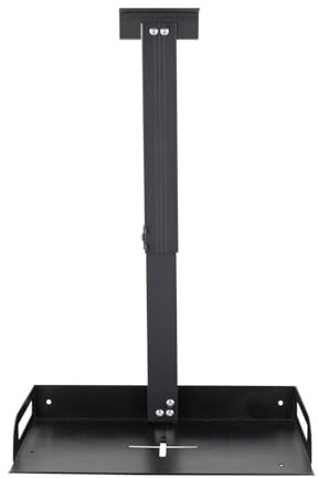 Soporte para proyector con bandeja, soporte universal para proyector de techo/pared, altura ajustable, guía de cables, acero + aleación de aluminio, capacidad de carga de 14 kg (negro)