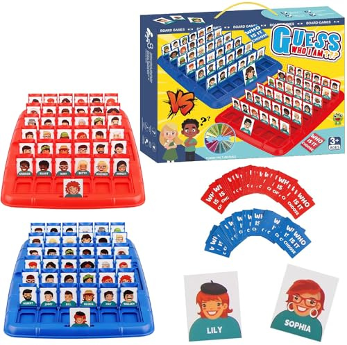XUXLEKK Jeu de Devine Qui Je suis, Qui Est Ce Jeu de Devinettes Amusant, Jeu de Devinettes Raisonnement Cartes à Deviner Jeu Jouet, pour Enfants pour Le Plaisir de La Famille et des Fêtes