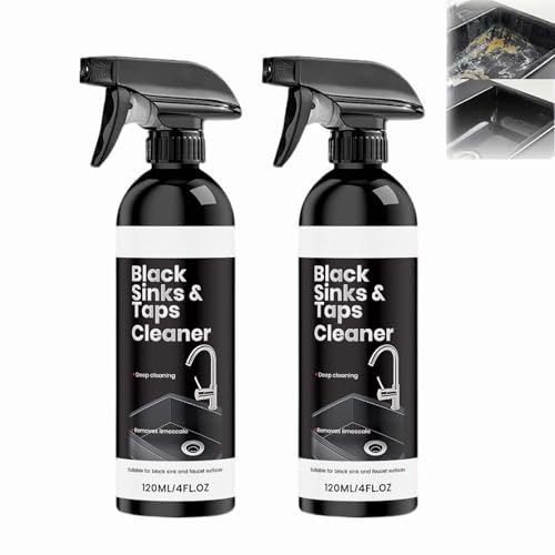 Removedor de manchas de agua dura para grifo de fregadero negro, limpiador de fregadero y utensilios de cocina de acero inoxidable, removedor de residuos de jabón, limpiadores de cocina y baño