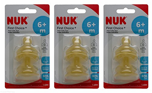 NUK FC Latex-Sauger, S2, großes Loch, 2 Stück
