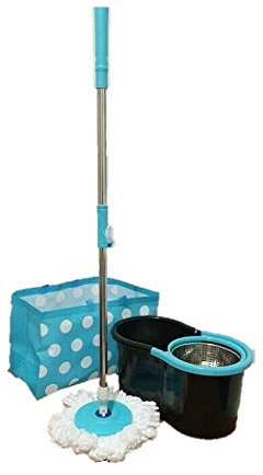 EN-225051 Secchio strizzatore ovale con ruote,senza pedale con cestello in metallo,auto strizzante lava pavimenti casa secchio strizzante ruotante