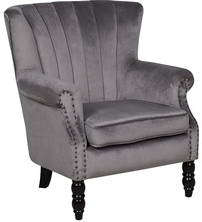 Beliani Edler Sessel Samtstoff grau Svedala