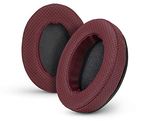 Brainwavz Cuscinetti di ricambio in memory foam, adatti per molte altre cuffie sovrauricolari grandi, AKG, HifiMan, ATH, Philips, Fostex (rosso perforato)