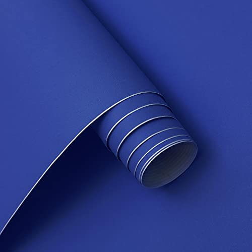15.7X118 Blue Peel and Stick Wallpaper Royal Blue Contact Paper Waterproof Self Adhesive Wallpaper Removable Easy to Clean Vinyl Film Decorative for Desk Wallcovering Furniture Countertop Cabinet