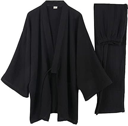 Japanische Kimono Loose Casual Home Pyjamas für Herren Nachtwäsche Größe XXL O35