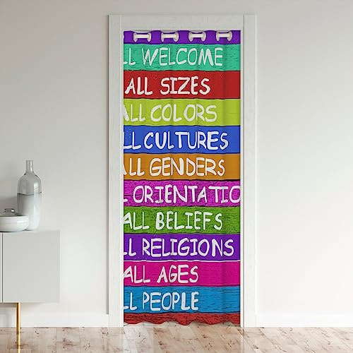 Tende per finestre a strisce colorate arcobaleno amore trattamenti per finestre bambini uomini donne armadio porta tenda per camera da letto soggiorno multicolore tema orgoglio 86 x 203