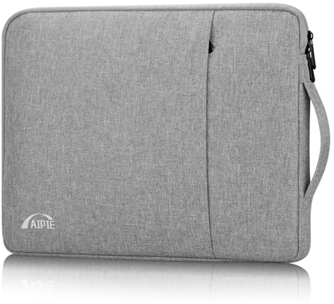 AIPIE Laptop Case 17 17.3 Inch Laptop Sleeve Bump Absorb Briefcase, Durable Work Bag with Handle Gaming PC Cover for Acer, Asus, Dell, HP, Lenovo Women Man Business Trip, Light Grey