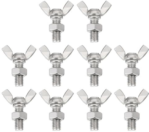 QUARKZMAN 20pz Viti Farfalla a Ali M8-1.25x20mm Con 20pz Dadi, Viti Farfalla a Mano in Acciaio Inossidabile 304, Viti Farfalla a Mano a Testa a Farfalla