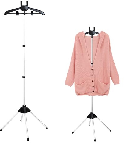 Adjustable T Shirt Display Stand, 32-63 inch T Shirt Display for Adult, Portable Hanging Clothes Display, Hanger Rack for Retail, Boutique, Vendors, Trade Shows, Store, Events(Black)