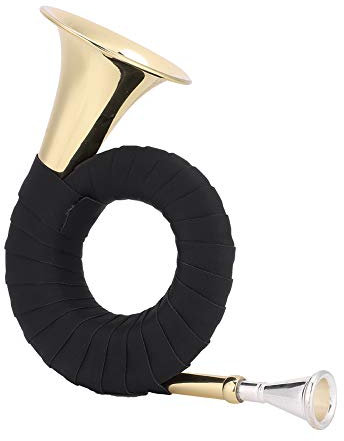 Mini-Bb-Messing-Jagdhorn-Set, Mikro-Waldhorn-Musikinstrument, Leicht, Ideal f¨¹r Musikliebhaber und Lernende, Exquisite Handwerkskunst, mit PU-Griff