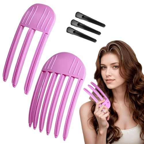 Ymoryiyi Lot de 2 clips de volume pour cheveux - Pour la racine des cheveux - Pour frange moelleuse et coiffure haute - Violet - 2 tailles