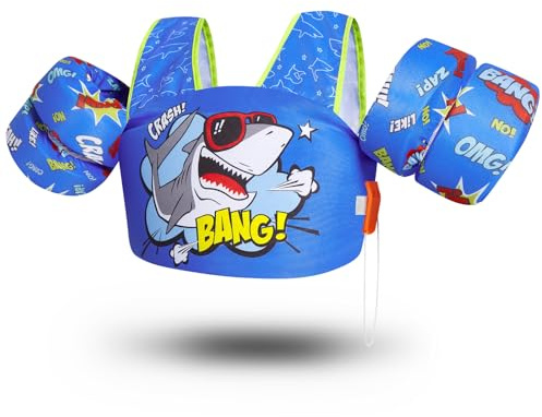 Zeraty Kids Swim Vest for Toddler Floaties Children Swim Arm Band with Shoulder Harness Arm Wings for 20-50 lbs/2-6 Years Old Boys/Girls