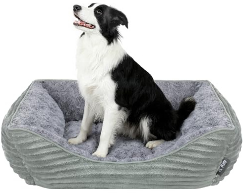 KYG Cama para Perros Grandes, Cama Perro Lavable, Cesta para Perros Mullida, Colchón para Perros Suave y Cálido, 90 x 68 x 19cm