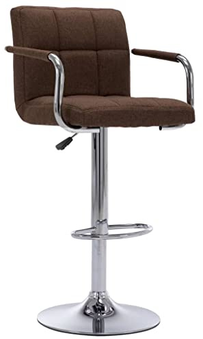 Frdhee Silla cosmética de comedor,Taburete de bar tela marrón,Sillas de comedor para cocina,sala de estar,comedor