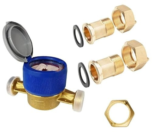 Gioanola Contatore Acqua USF-8/20, 3/4 Pollici, con Raccordi in Ottone, Omologato MID MI001