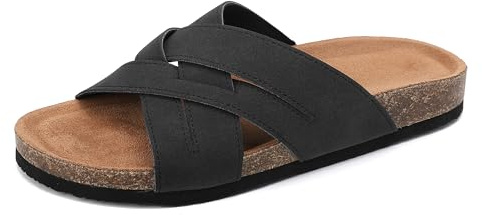 ARRIGO BELLO Mules Mujer Cómodas Sandalias de Cuero Zapatillas Antideslizantes de Moda Verano Aire Libre PantuflasTalla 36-41