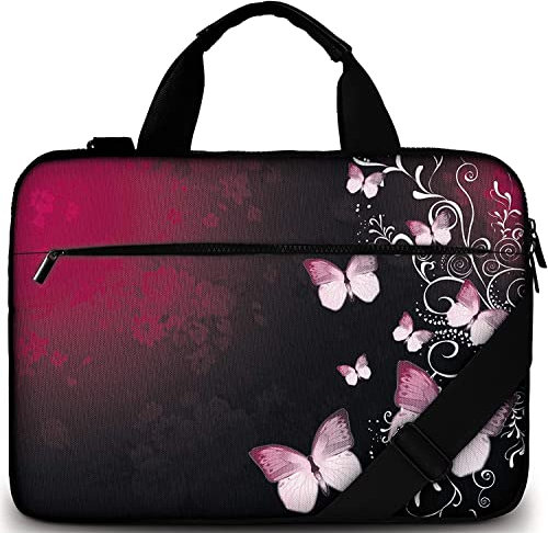 SIDORENKO - Borsa in Neoprene per Notebook Borsa a Tracolla per PC Portatili Laptop Sleeve Case 17-17.3 Pollici con Manici e Tracolla Tasche per Accessori