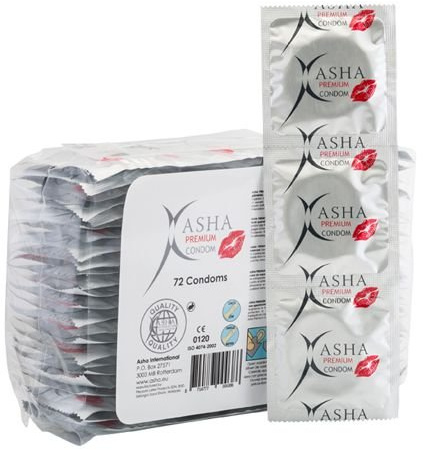 Asha International Prime Préservatifs Sensuel avec Lubrifiant 72 Pièces