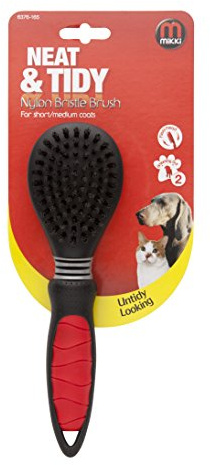 Mikki Dog, Cat Nylon Bristle Brush - Matt and Tangle Remover -Soft Gentle Grooming Brush