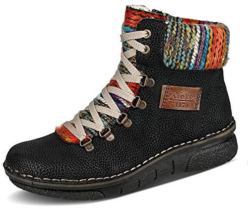 Rieker Stivali da donna 73343, stivali invernali da donna, stivali stringati, stivali corti, Ck, 37 EU