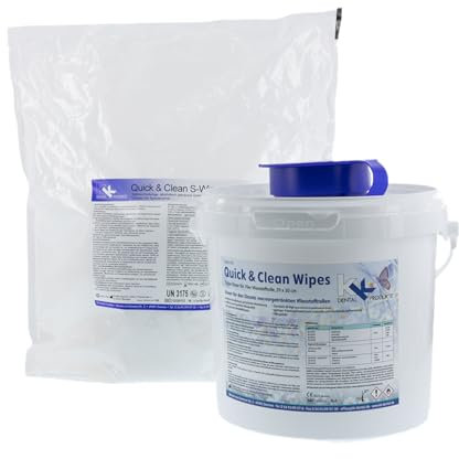 KK Desinfektionstücher | Quick & Clean S-Wipes ready to use | Refillbeutel + Spendereimer | Set | Duftsorte: Neutral